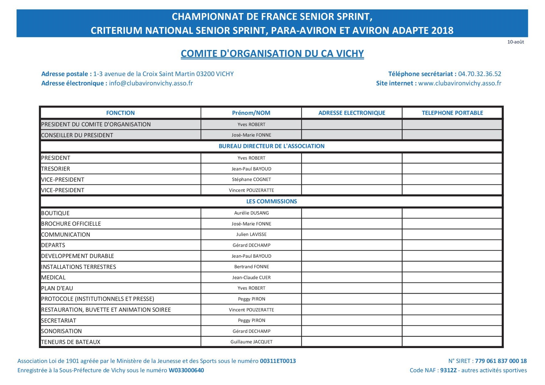 Comite d organisation vichy 2018 v2