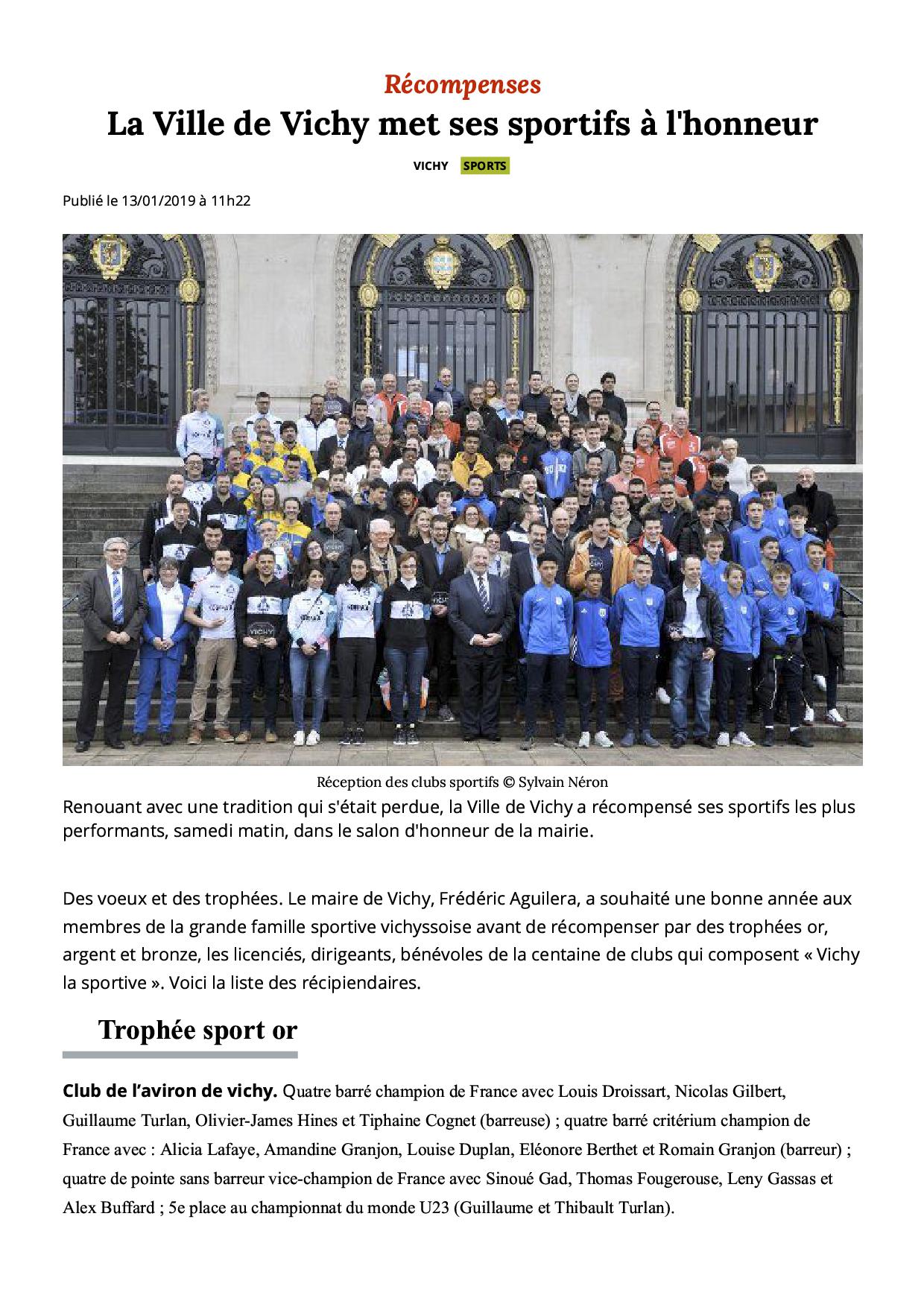 La ville de vichy met ses sportifs a l honneur vichy 03200 la montagne 3