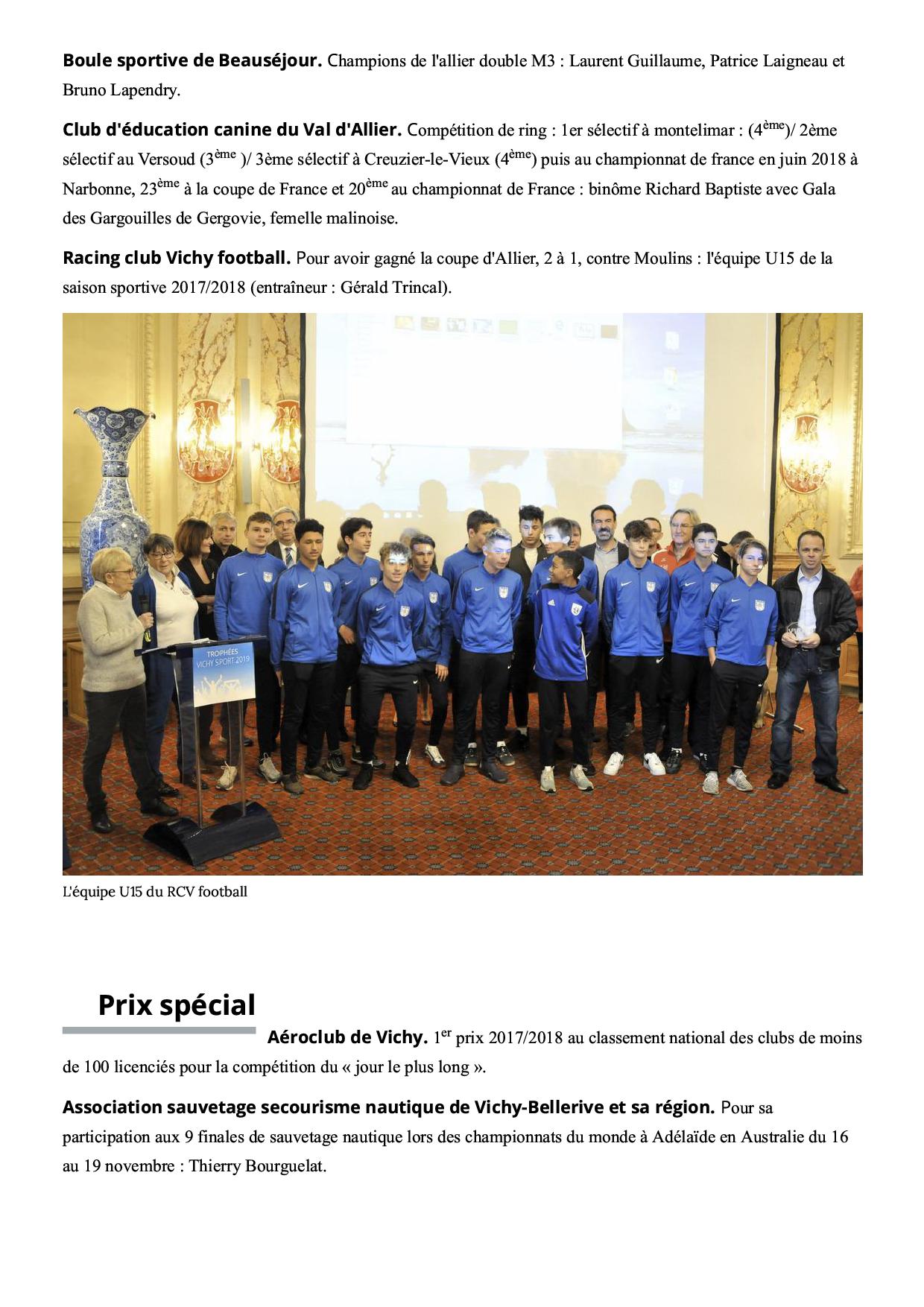 La ville de vichy met ses sportifs a l honneur vichy 03200 la montagne4 3